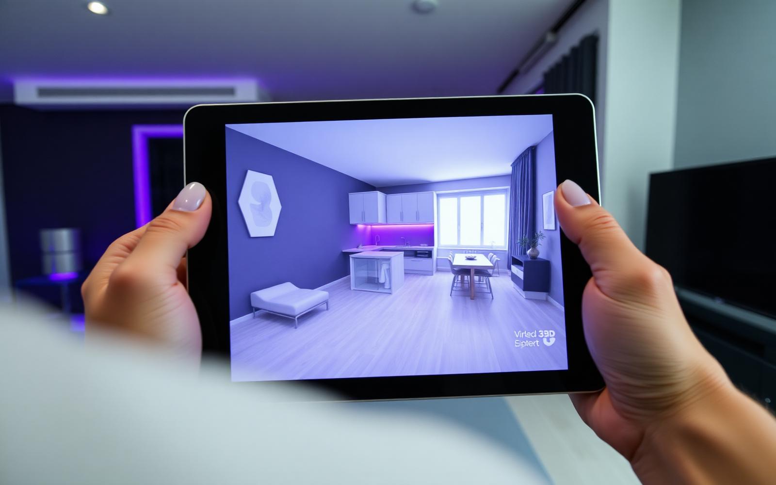 Virtueller 3D-Rundgang auf einem Tablet